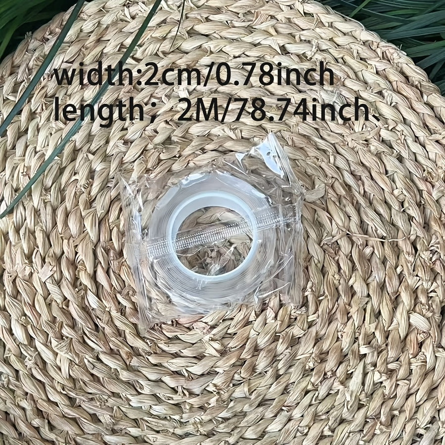 1pc Transparent Nano Tape: Reusable, Washable, Double-Sided Adhesive for Removable Universal Disks Glue