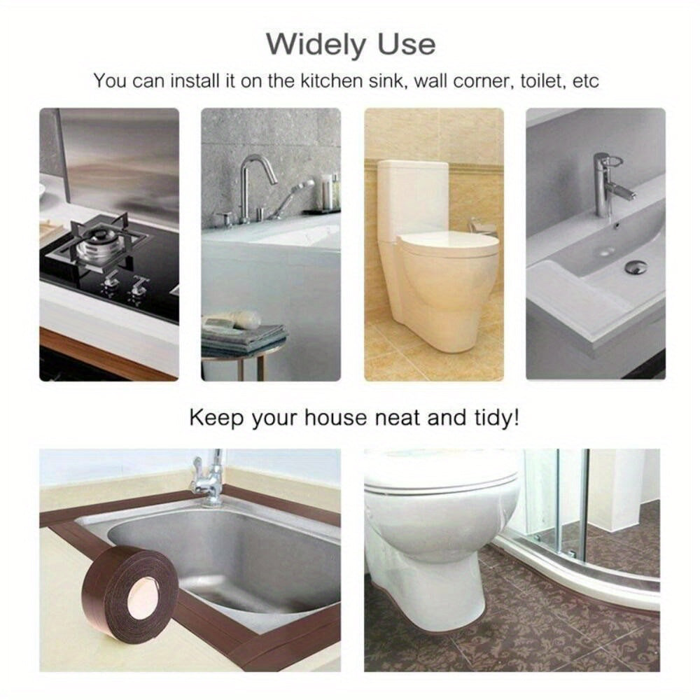 Self-Adhesive Waterproof PVC Tape: Keep Your Bathroom Sink, Shower, Bathtub & Toilet Sealed & Protected! Suitable For Plumbers&contractors