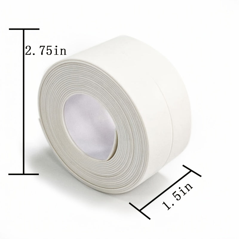 1 Roll Caulk Tape, Waterproof PVC Sealing Tape, Self Adhesive Tape For Kitchen Countertop Sink Bathtub Bathroom Shower Toilet And Floor Wall, Edge Protector