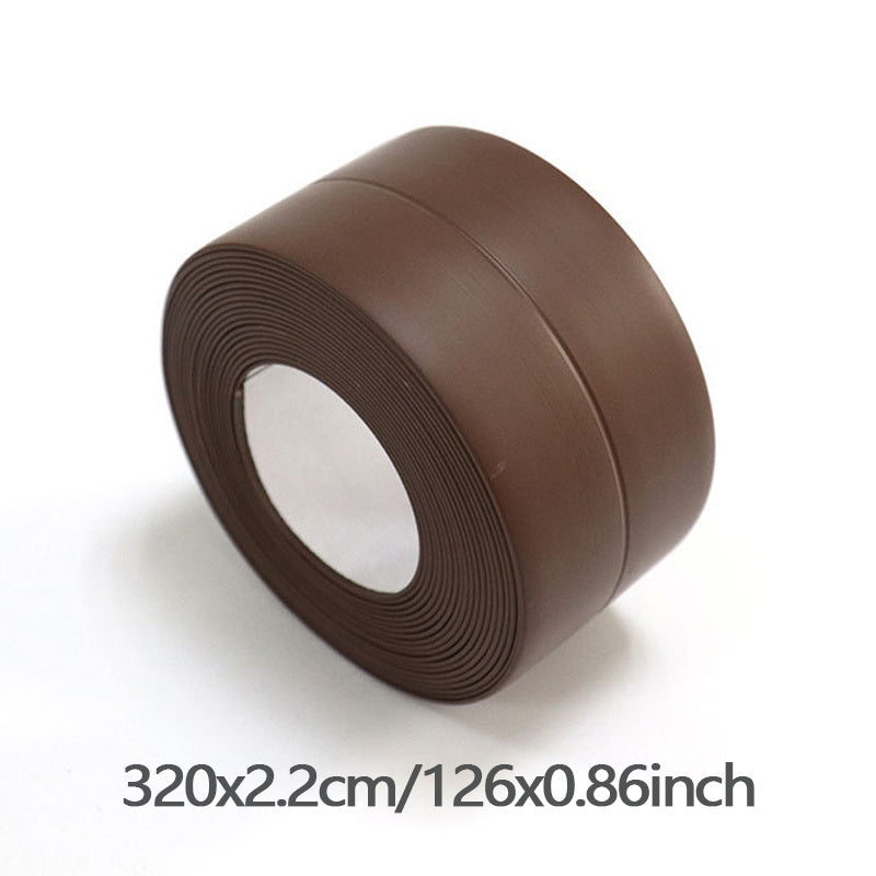 1 Roll Caulk Tape, Waterproof PVC Sealing Tape, Self Adhesive Tape For Kitchen Countertop Sink Bathtub Bathroom Shower Toilet And Floor Wall, Edge Protector