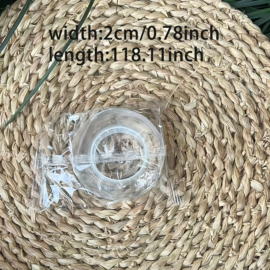 1pc Transparent Nano Tape: Reusable, Washable, Double-Sided Adhesive for Removable Universal Disks Glue