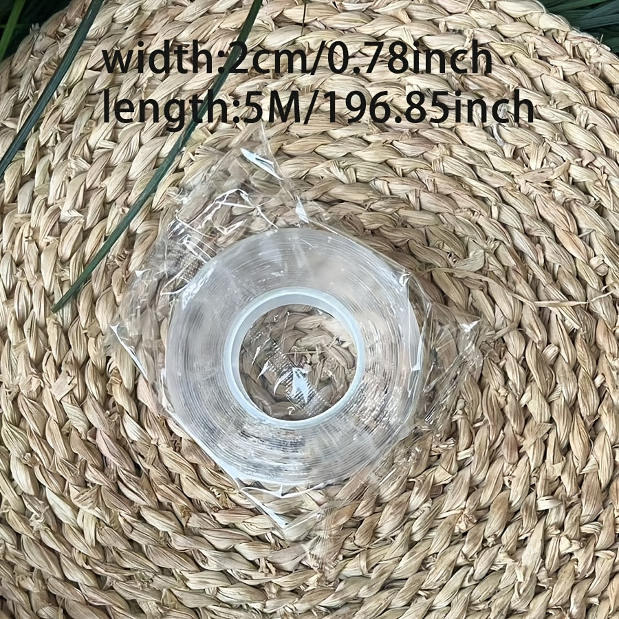 1pc Transparent Nano Tape: Reusable, Washable, Double-Sided Adhesive for Removable Universal Disks Glue