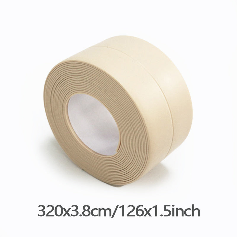 1 Roll Caulk Tape, Waterproof PVC Sealing Tape, Self Adhesive Tape For Kitchen Countertop Sink Bathtub Bathroom Shower Toilet And Floor Wall, Edge Protector