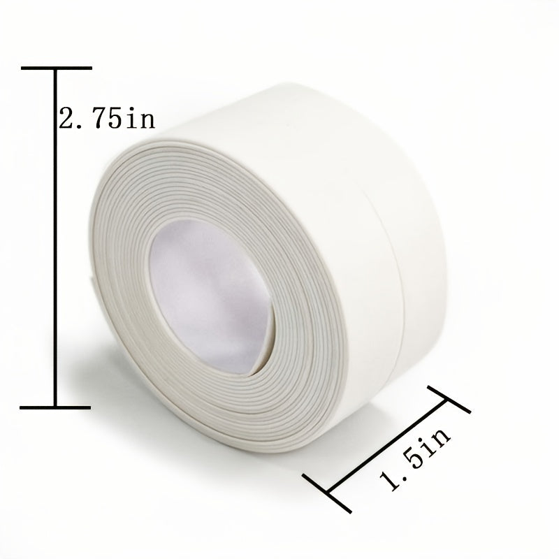 1 Roll Caulk Tape, Waterproof PVC Sealing Tape, Self Adhesive Tape For Kitchen Countertop Sink Bathtub Bathroom Shower Toilet And Floor Wall, Edge Protector